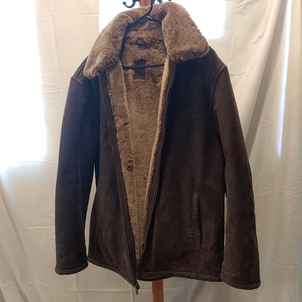 RC Comstock Expedition Genuine Leather Faux Fur Coat/Jacket